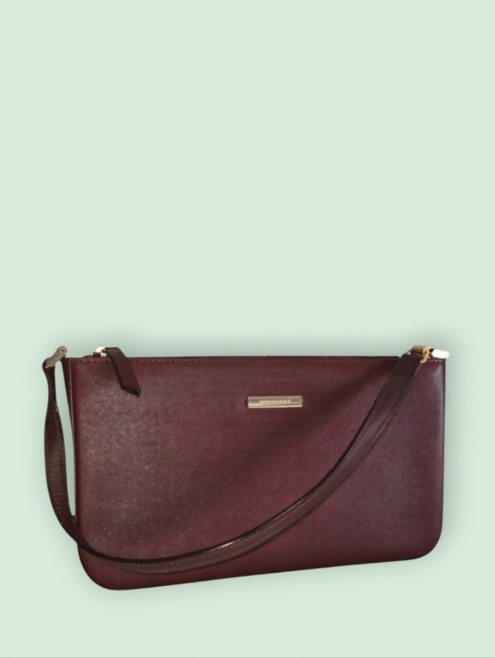 Burberry Leather Baguette Bag In Burgandy-COA Included-EUC